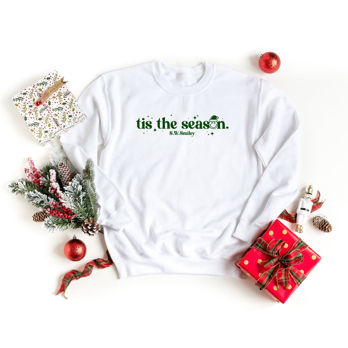 S.W.Smiley Tis The Season Sparkle - Women's Graphic Sweatshirt
