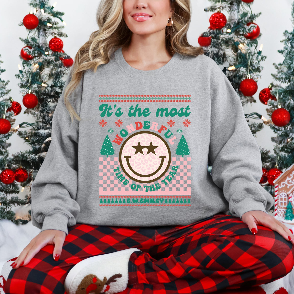 S.W.Smiley The Most Wonderful Time Smiley -  Women's Graphic Sweatshirt