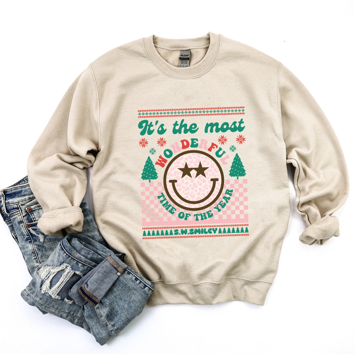 S.W.Smiley The Most Wonderful Time Smiley -  Women's Graphic Sweatshirt