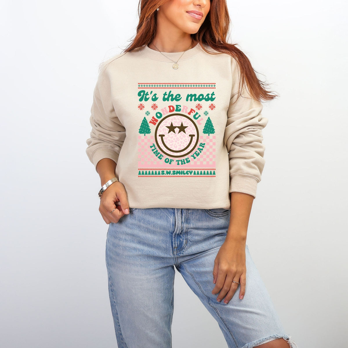 S.W.Smiley The Most Wonderful Time Smiley -  Women's Graphic Sweatshirt