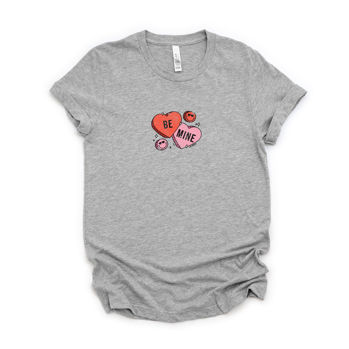 S.W.Smiley Be Mine Hearts Distressed - Women's Short Sleeve Graphic T-Shirt