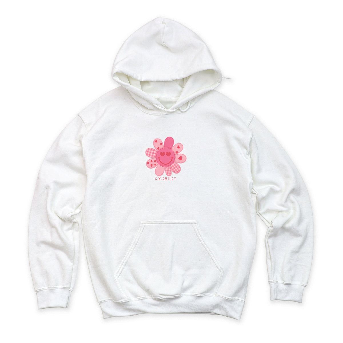 S.W.Smiley Patchwork Flower Hearts - Women's Graphic Hoodie