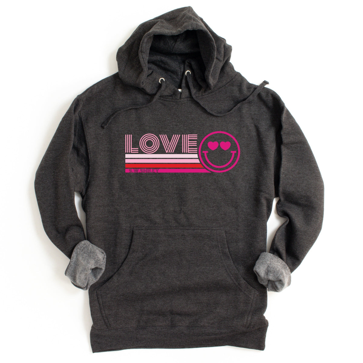 S.W.Smiley Love Retro Heart Eyes - Women's Graphic Hoodie