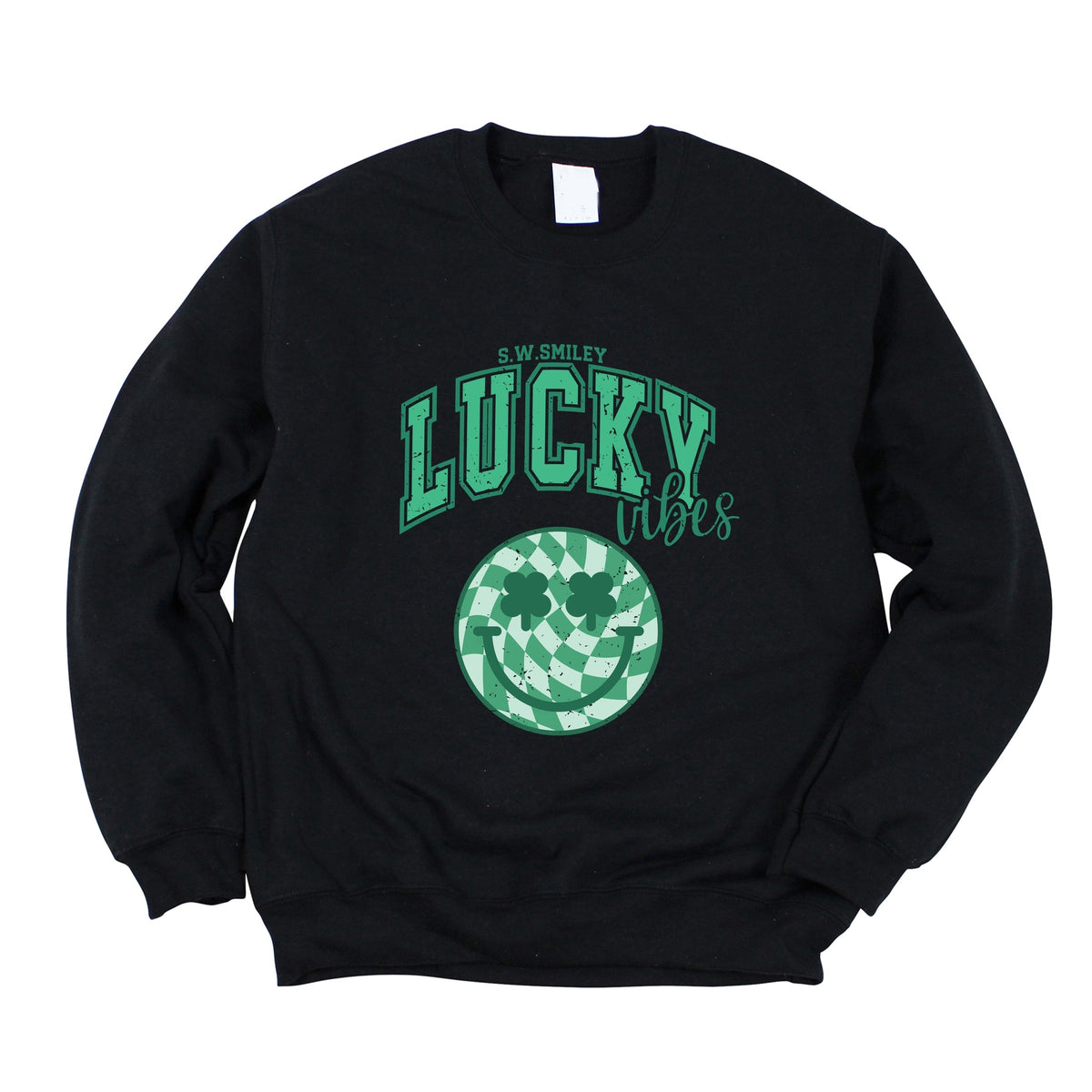 S.W.Smiley Lucky Vibes Smiley -  Women's Graphic Sweatshirt