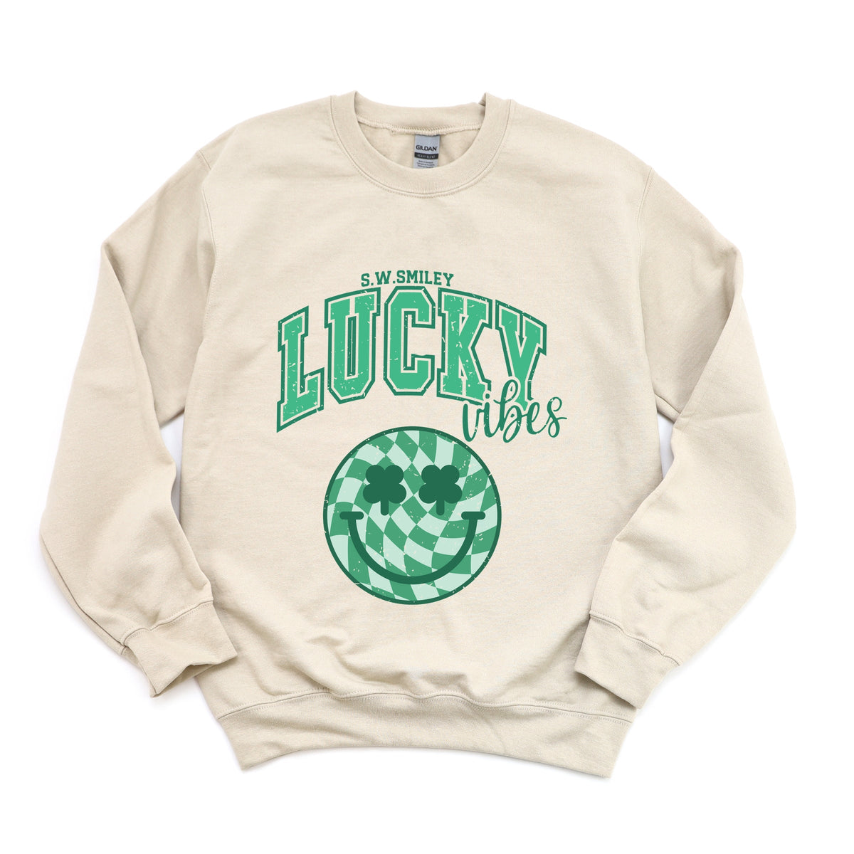 S.W.Smiley Lucky Vibes Smiley -  Women's Graphic Sweatshirt