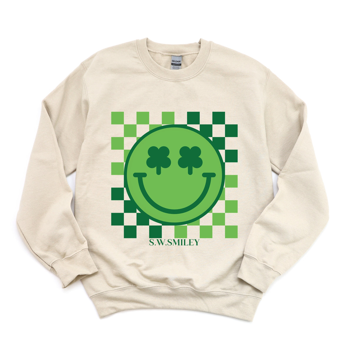 S.W.Smiley Clover Eyes Smiley -  Women's Graphic Sweatshirt