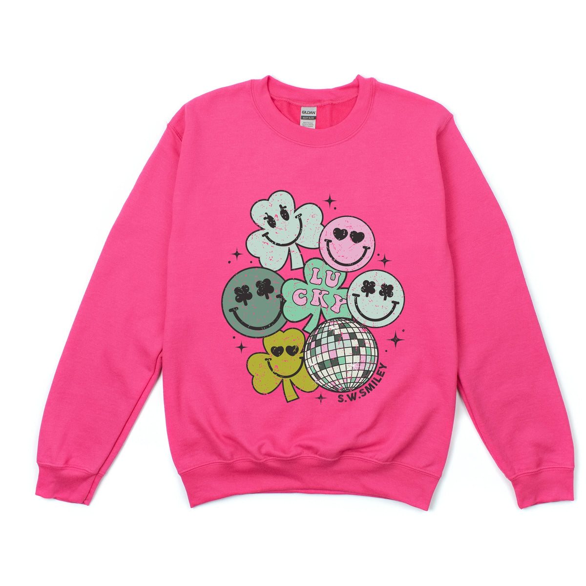 S.W.Smiley Lucky Smiley Disco -  Women's Graphic Sweatshirt
