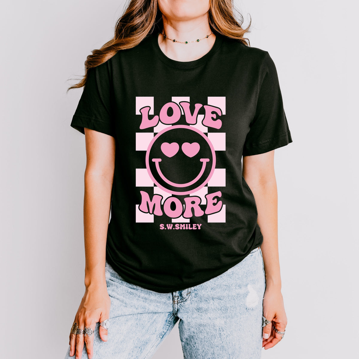 S.W.Smiley Love More Smiley - Women's Short Sleeve Graphic T-Shirt