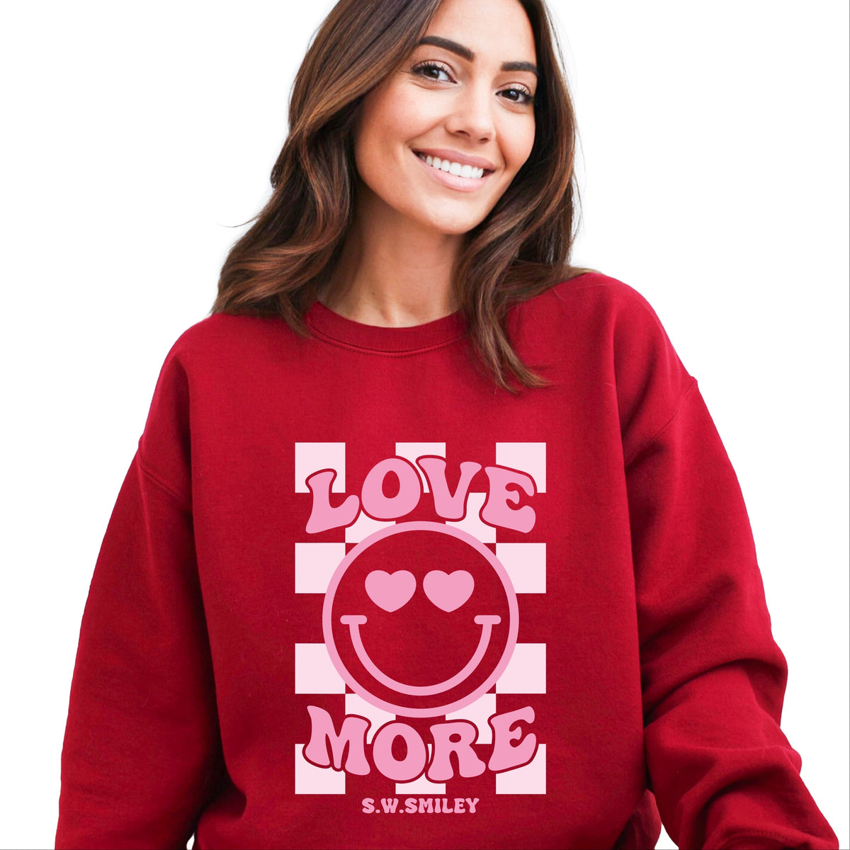 S.W.Smiley Love More Smiley -  Women's Graphic Sweatshirt