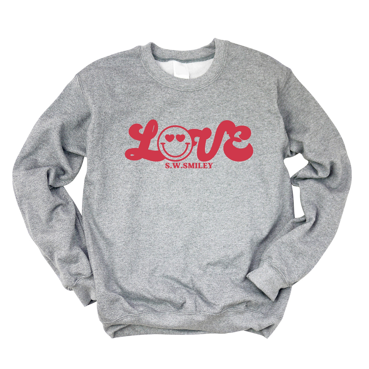 S.W.Smiley Love Cursive -  Women's Graphic Sweatshirt