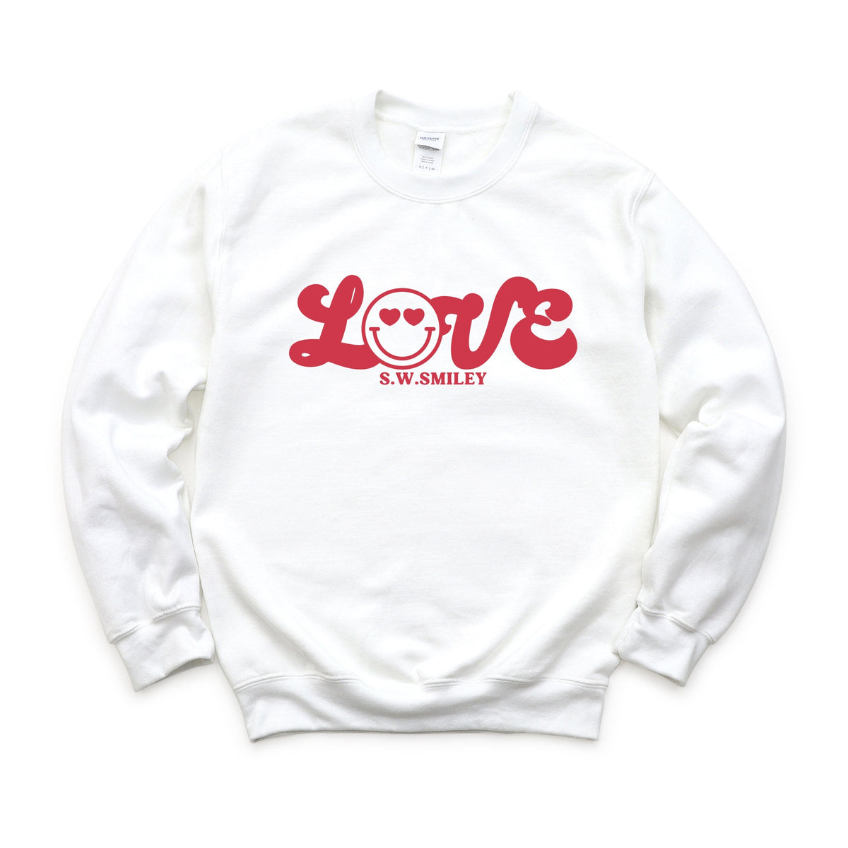 S.W.Smiley Love Cursive -  Women's Graphic Sweatshirt