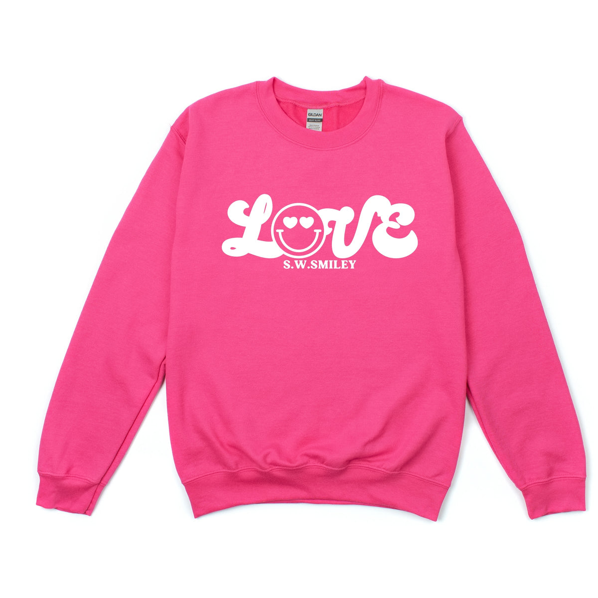 S.W.Smiley Love Cursive -  Women's Graphic Sweatshirt