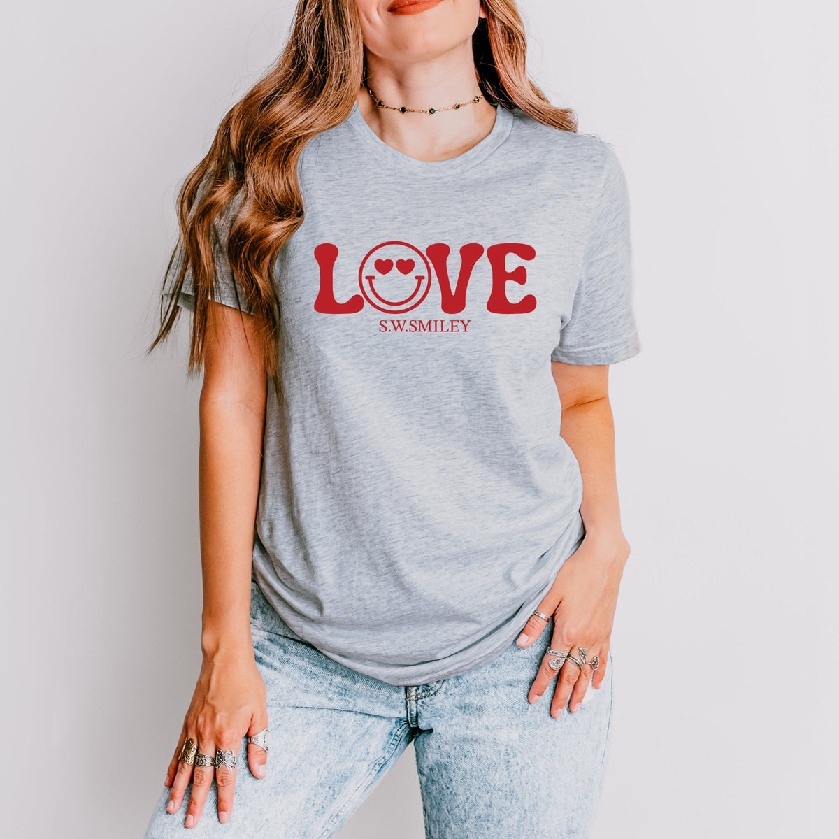 S.W.Smiley Love Smile - Women's Short Sleeve Graphic T-Shirt