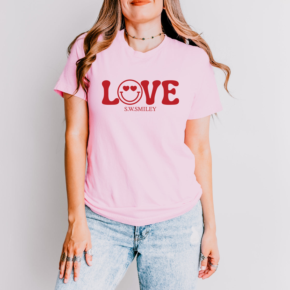 S.W.Smiley Love Smile - Women's Short Sleeve Graphic T-Shirt