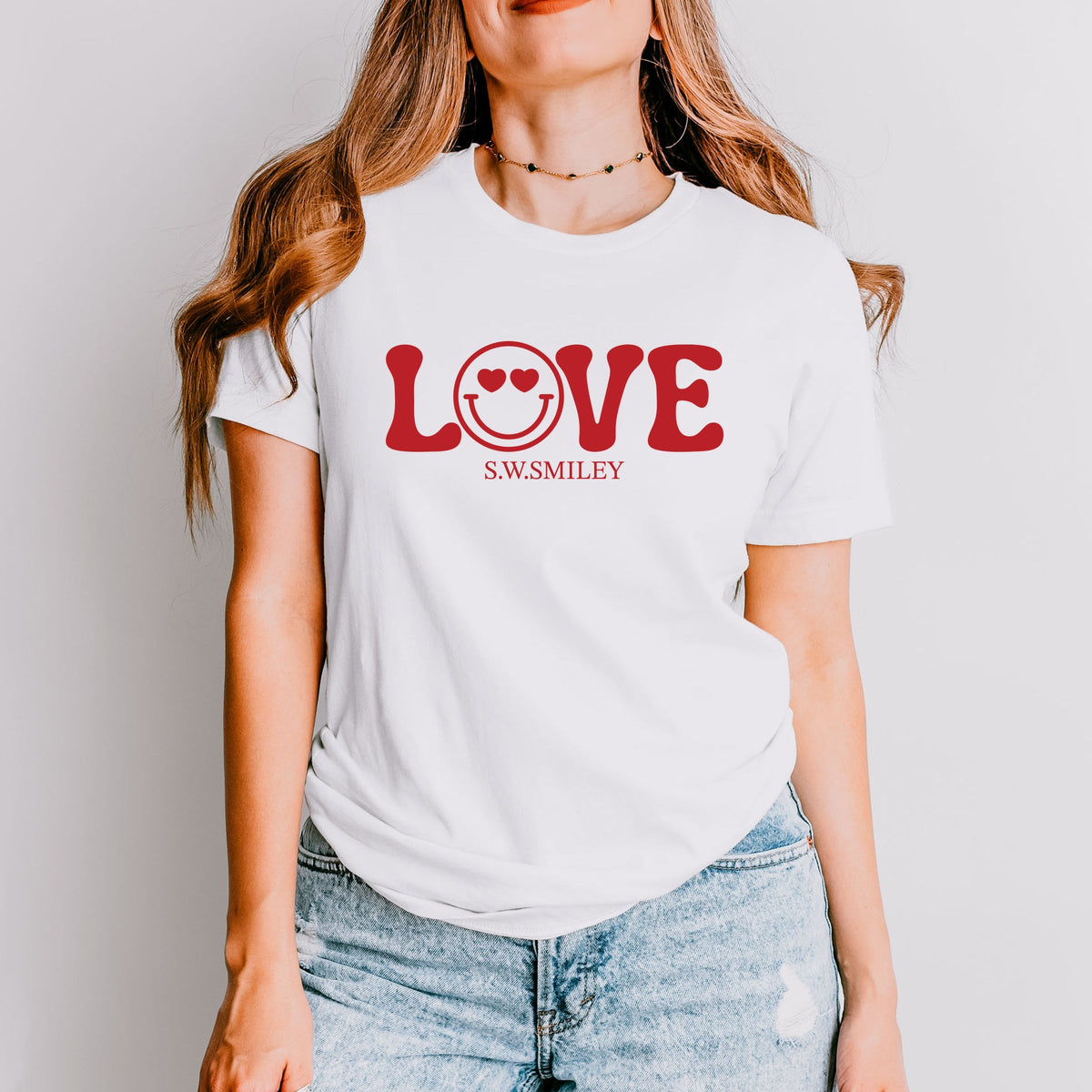 S.W.Smiley Love Smile - Women's Short Sleeve Graphic T-Shirt