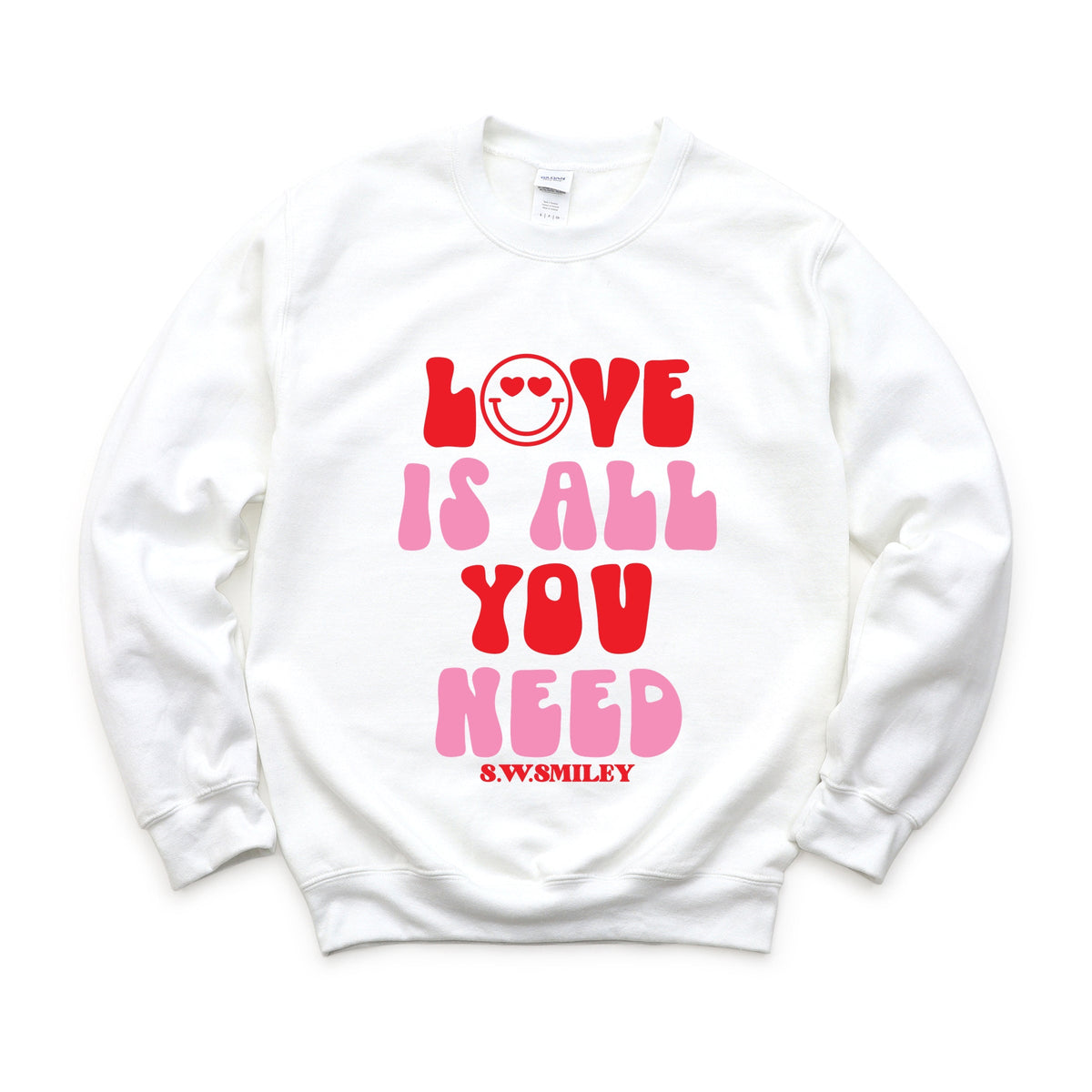 S.W.Smiley Love Is All You Need Smiley -  Women's Graphic Sweatshirt