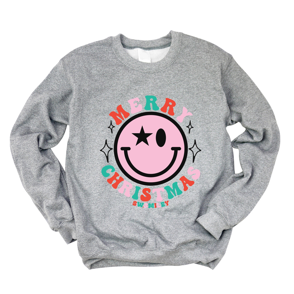 S.W.Smiley Merry Christmas Smiley  -  Women's Graphic Sweatshirt