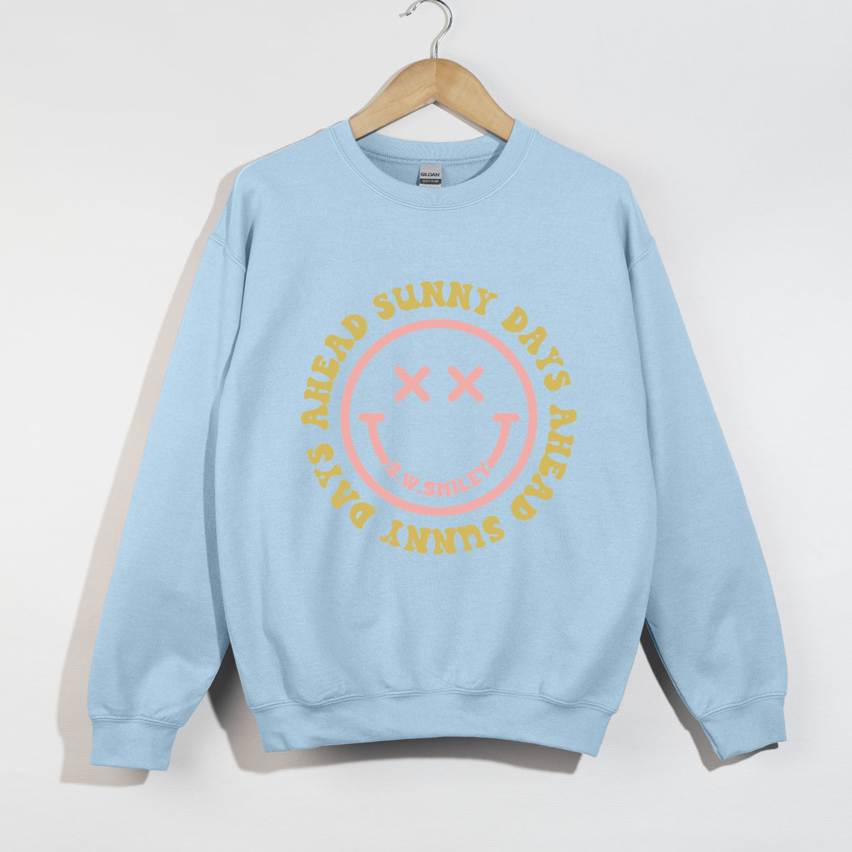 S.W.Smiley Sunny Days Ahead Smiley Face -  Women's Graphic Sweatshirt
