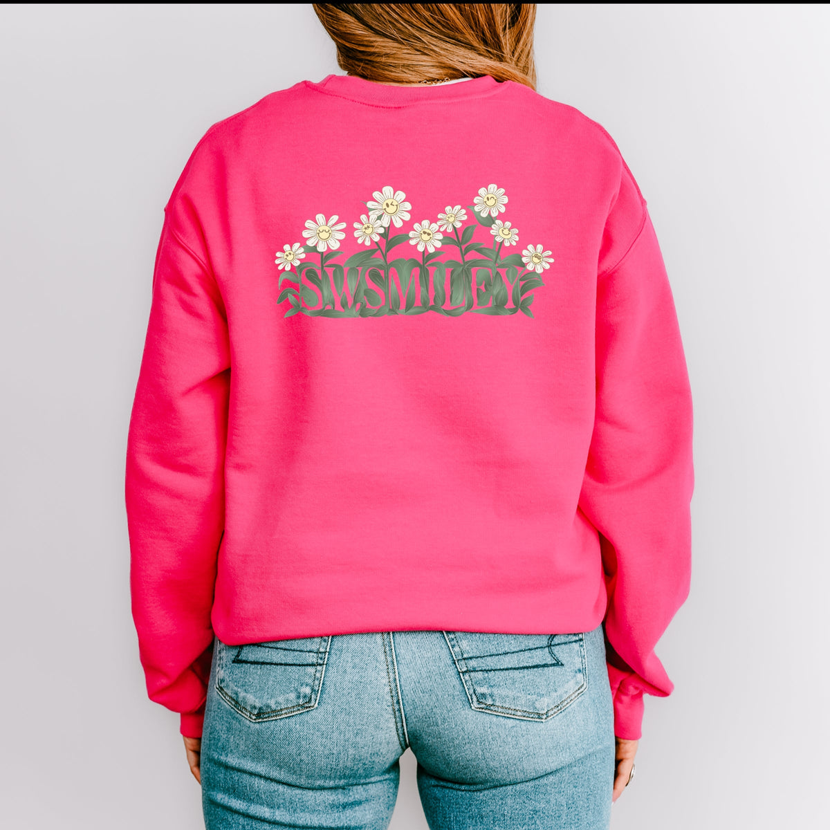 S.W.Smiley Blooming Daisies - Women's Graphic Sweatshirt