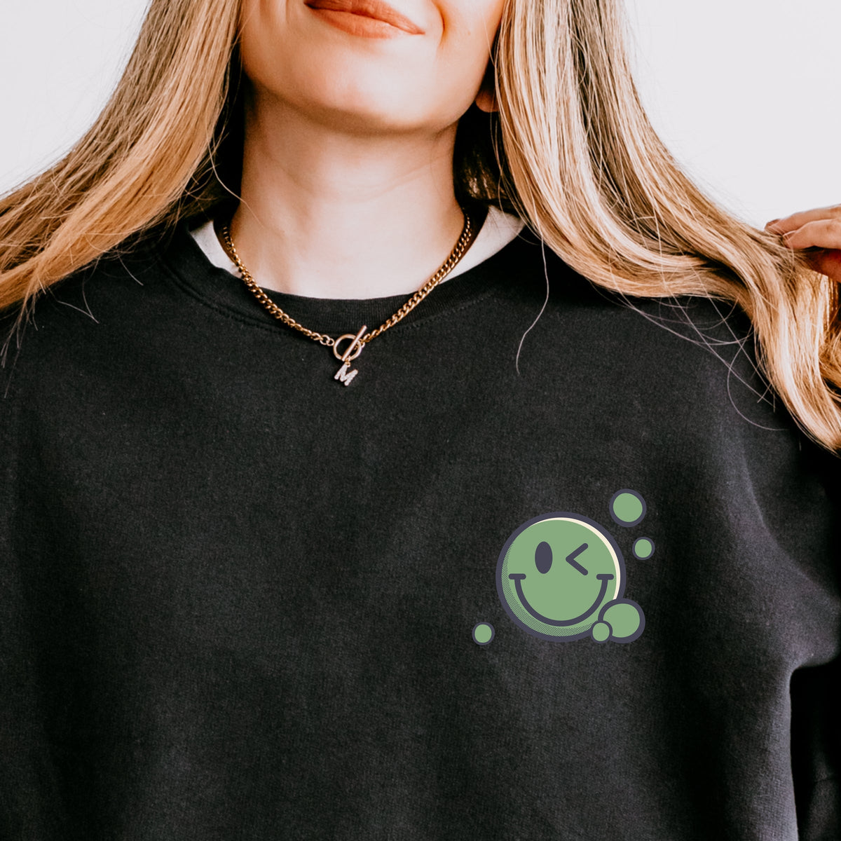 S.W.Smiley Boba - Women's Lightweight Garment Dyed Sweatshirt