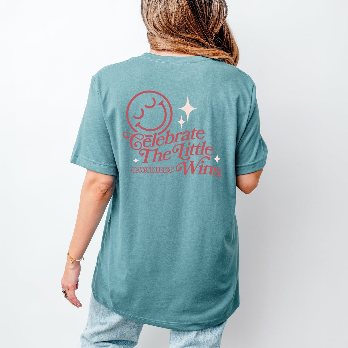 S.W.Smiley Celebrate The Little Wins - Women's Short Sleeve Graphic T-Shirt