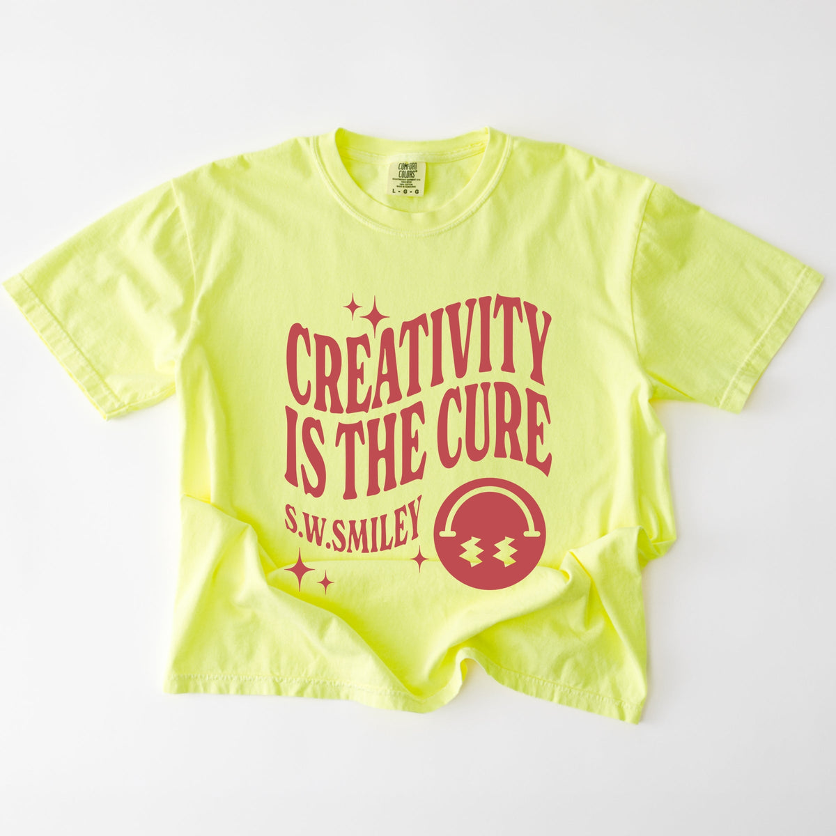 S.W.Smiley Creativity Is The Cure - Women's Garment Dyed Graphic T-Shirt