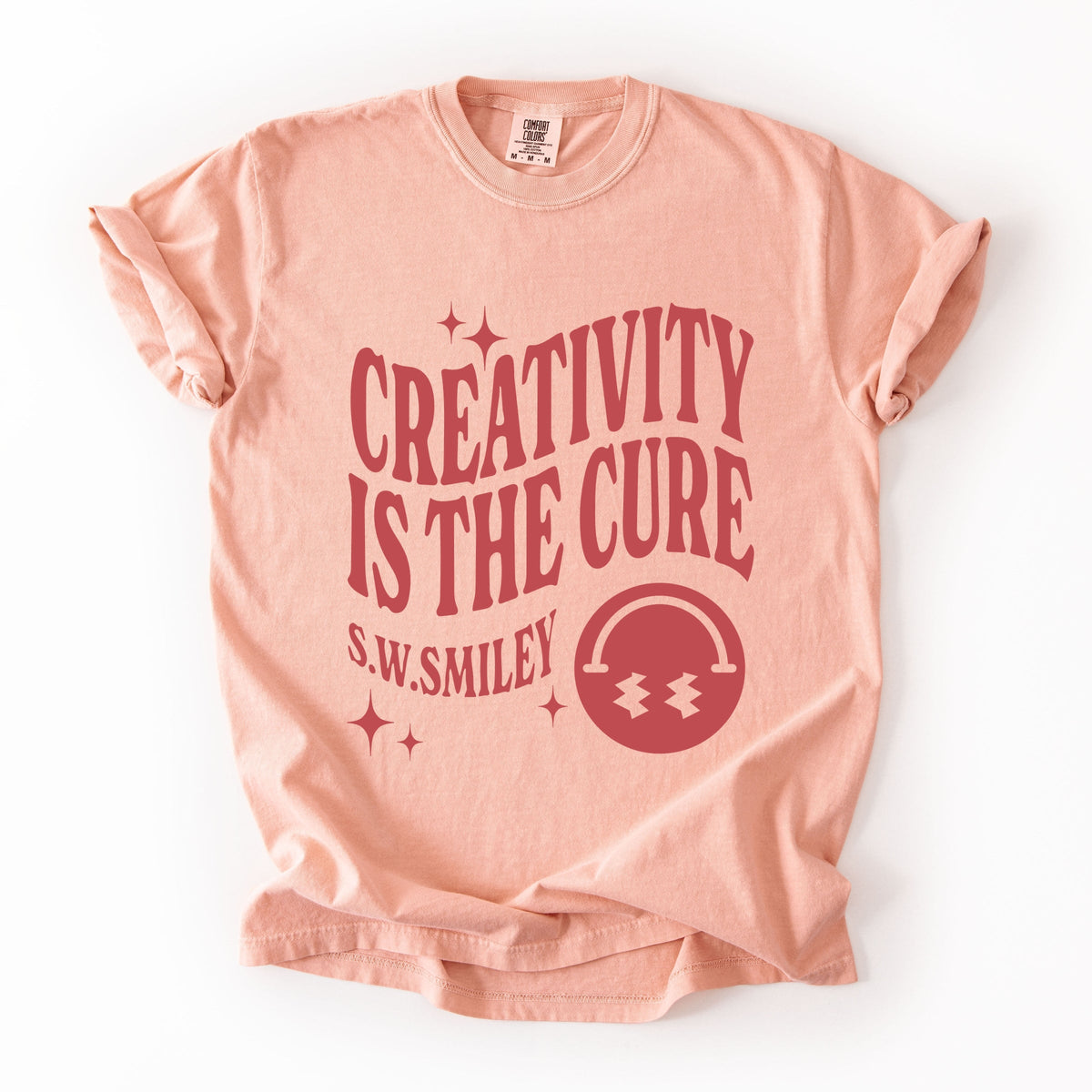 S.W.Smiley Creativity Is The Cure - Women's Garment Dyed Graphic T-Shirt