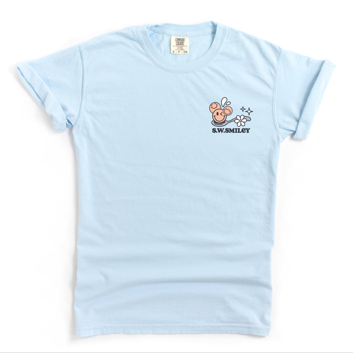 S.W.Smiley Life Is Better Cereal - Women's Garment Dyed Graphic T-Shirt