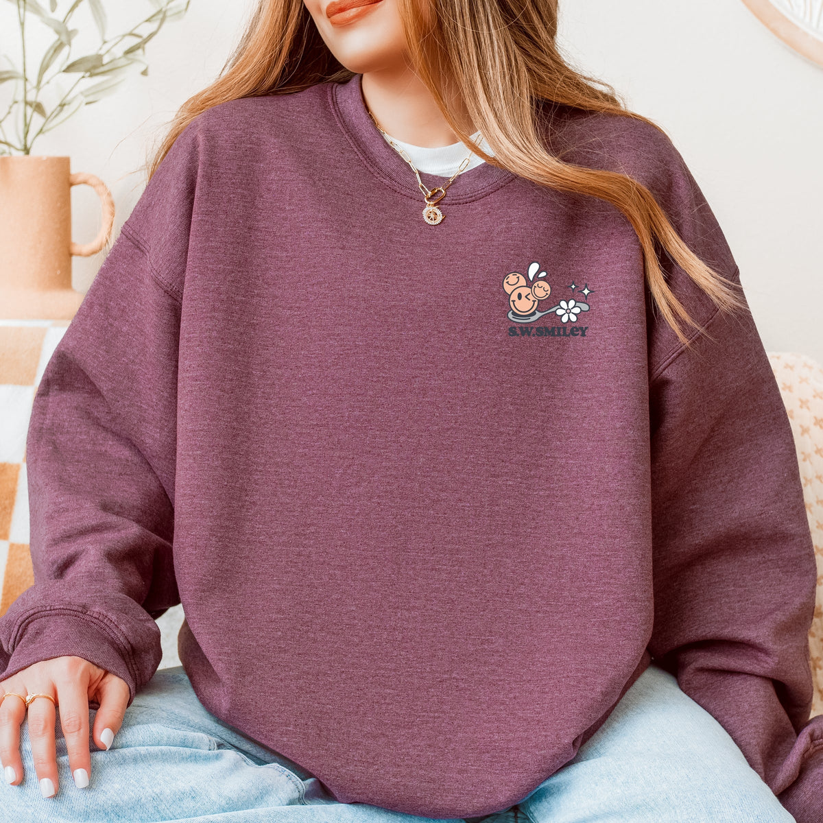 S.W.Smiley Life Is Better Cereal - Women's Graphic Sweatshirt