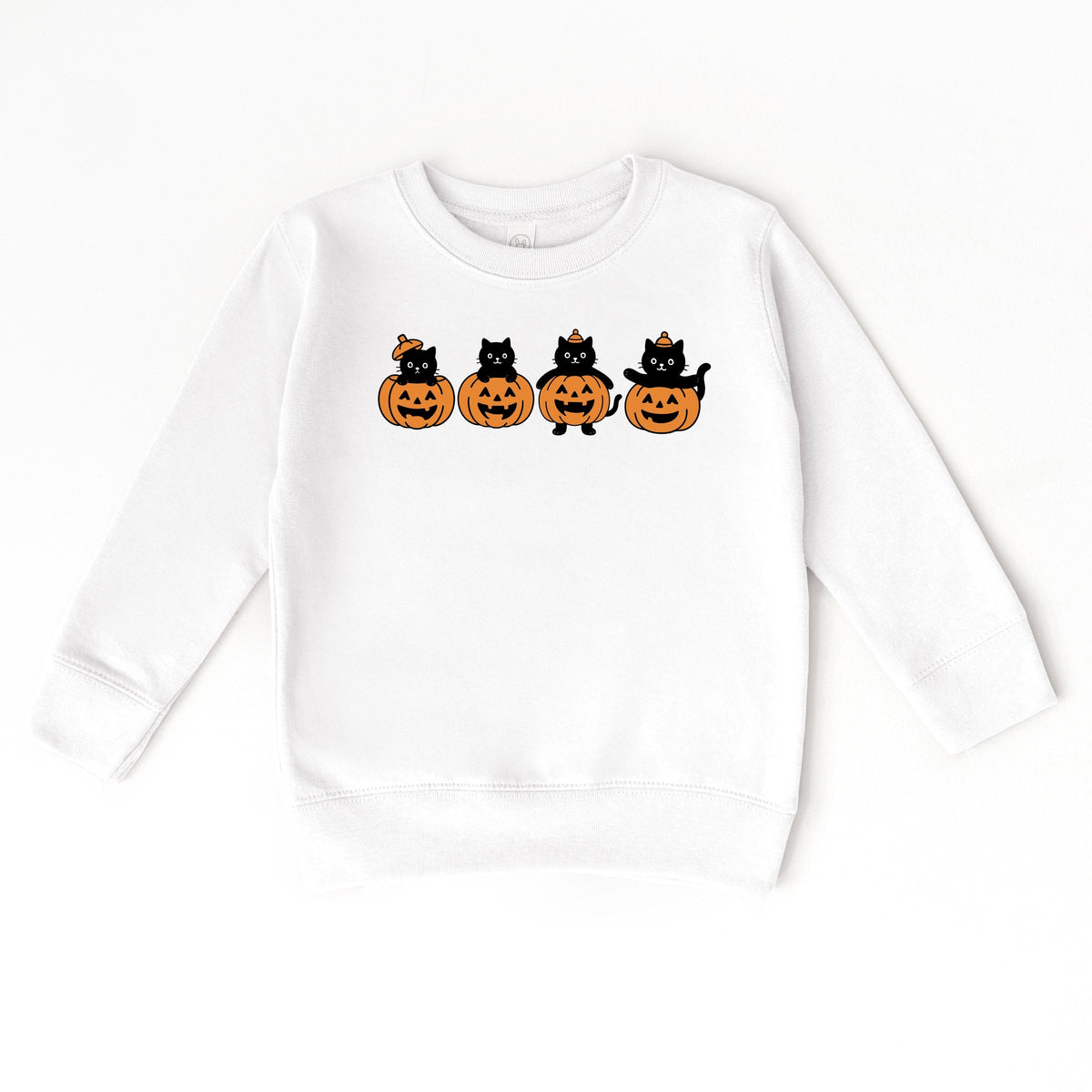 Four Black Cats Pumpkins - Toddler Graphic Sweatshirt and Youth Graphic Sweatshirt