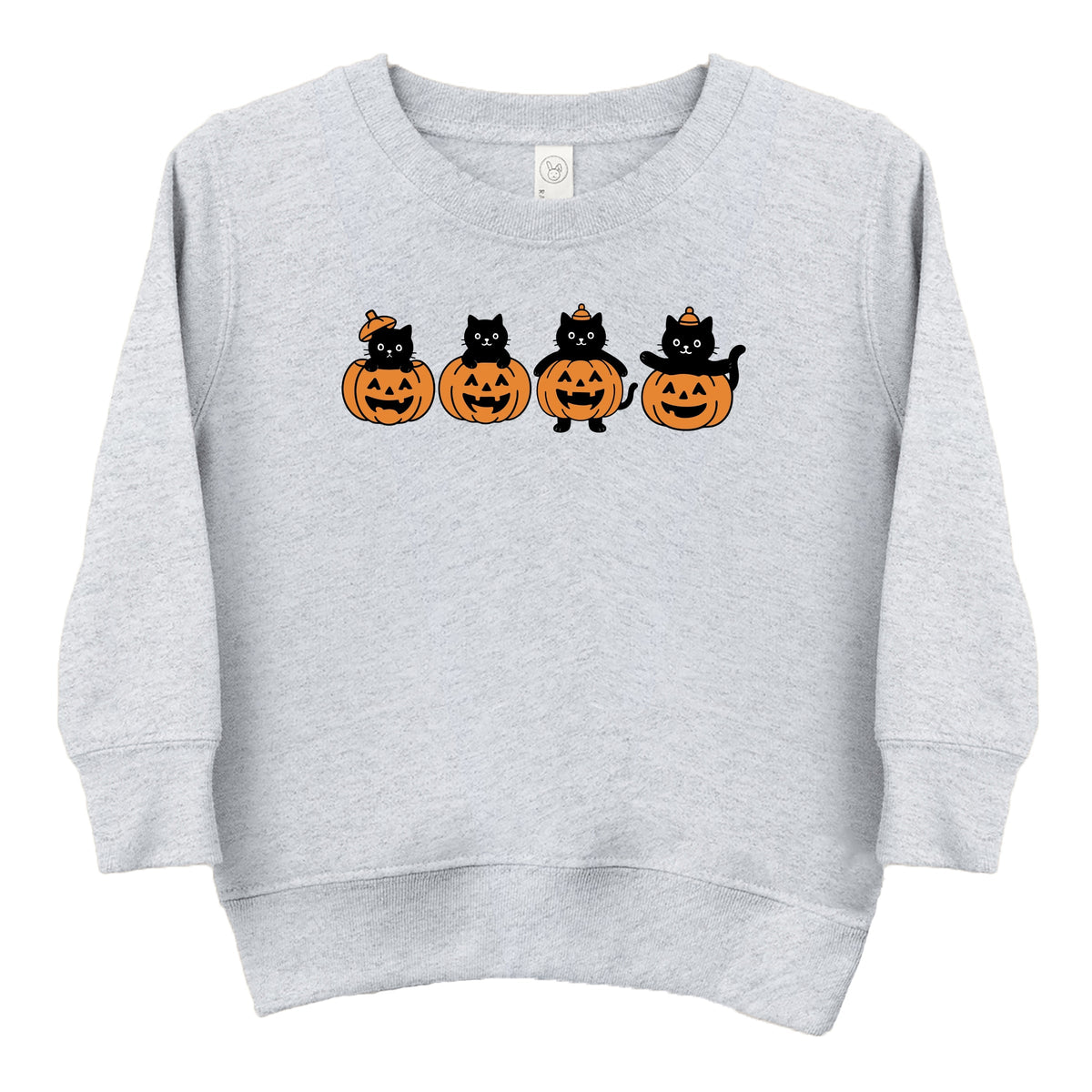 Four Black Cats Pumpkins - Toddler Graphic Sweatshirt and Youth Graphic Sweatshirt
