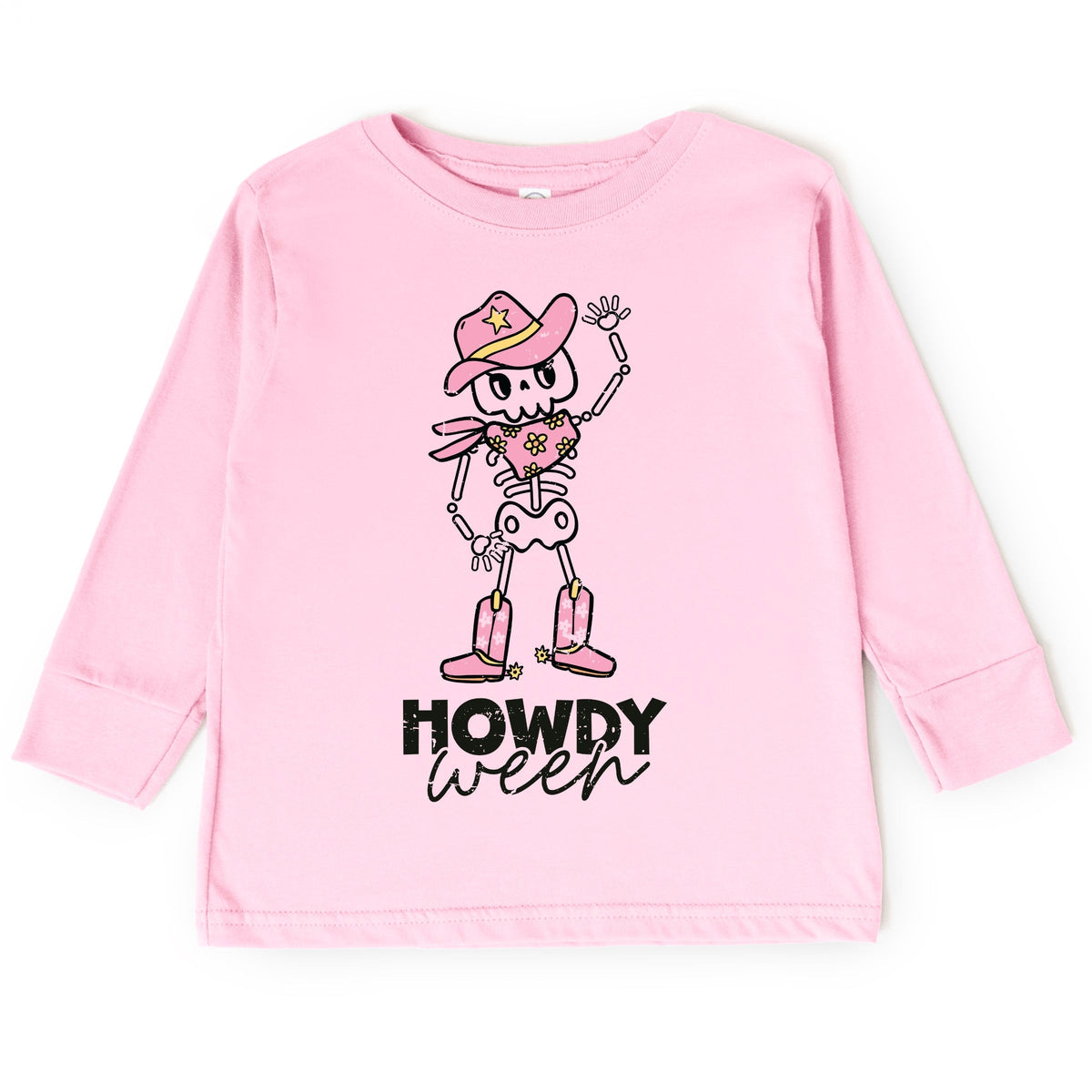 Howdyween Skeleton - Kids Toddler Long Sleeve Tee and Kids Youth Long Sleeve Tee