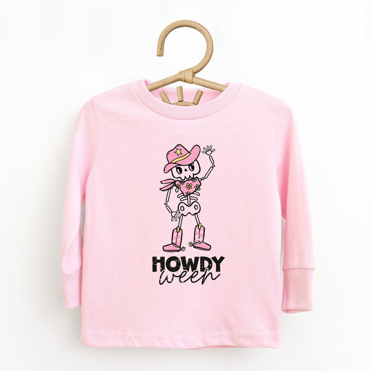 Howdyween Skeleton - Kids Toddler Long Sleeve Tee and Kids Youth Long Sleeve Tee