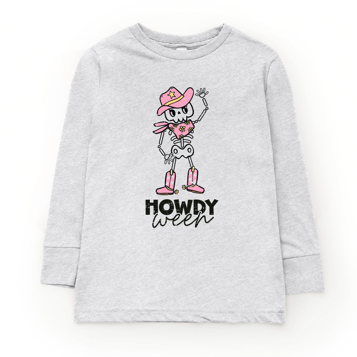 Howdyween Skeleton - Kids Toddler Long Sleeve Tee and Kids Youth Long Sleeve Tee