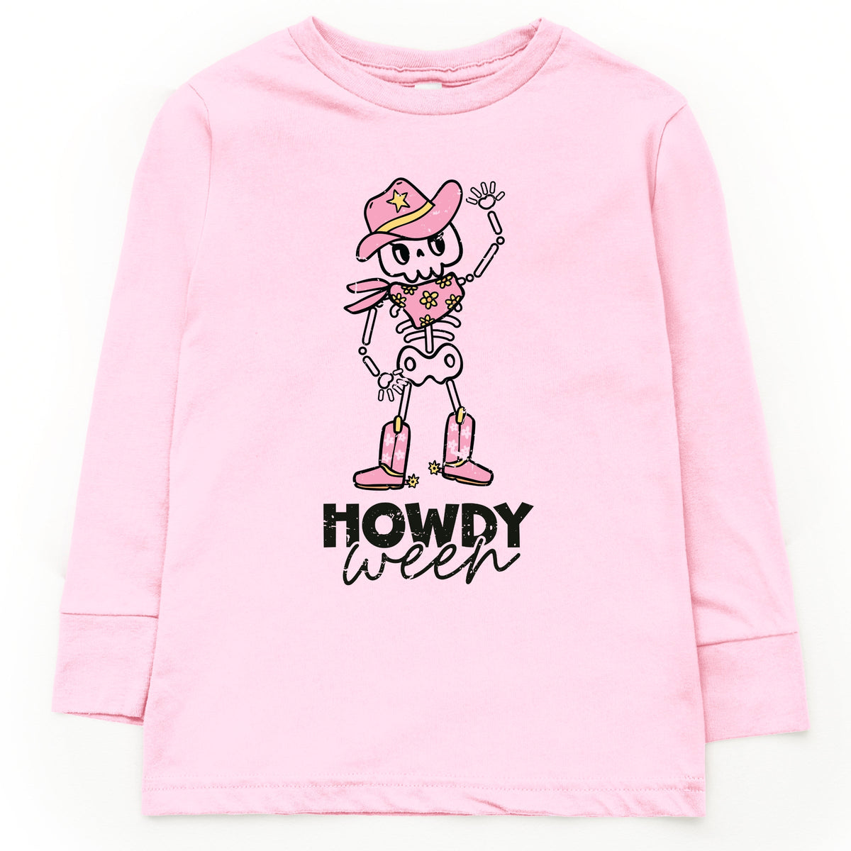 Howdyween Skeleton - Kids Toddler Long Sleeve Tee and Kids Youth Long Sleeve Tee
