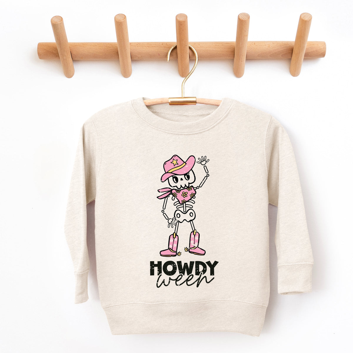 Howdyween Skeleton - Kids Toddler Sweatshirt and Kids Youth Sweatshirt