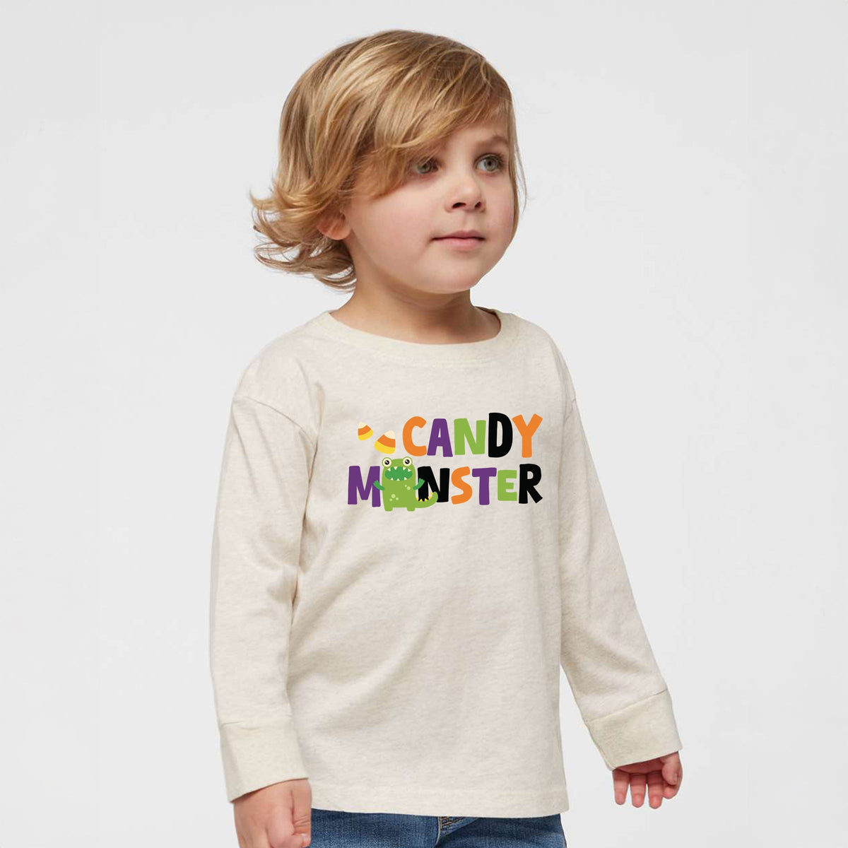 Candy Monster Colorful - Toddler Long Sleeve Graphic Tee