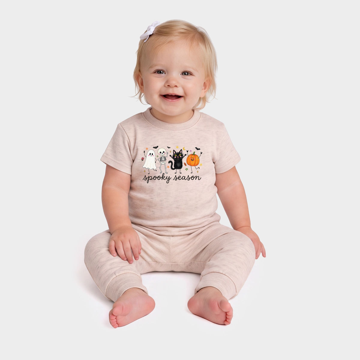 Spooky Season Stick Figures - Infant Jogger Pant Crew Set