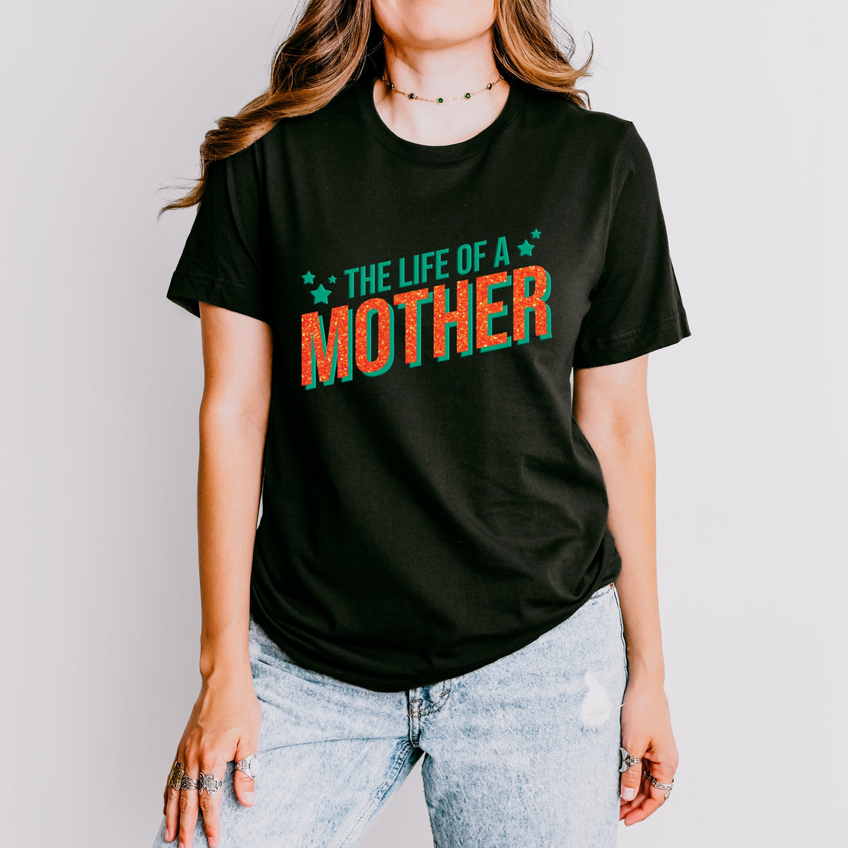 The Life Of A Mother Puff/Glitter - Womens Short Sleeve Tee