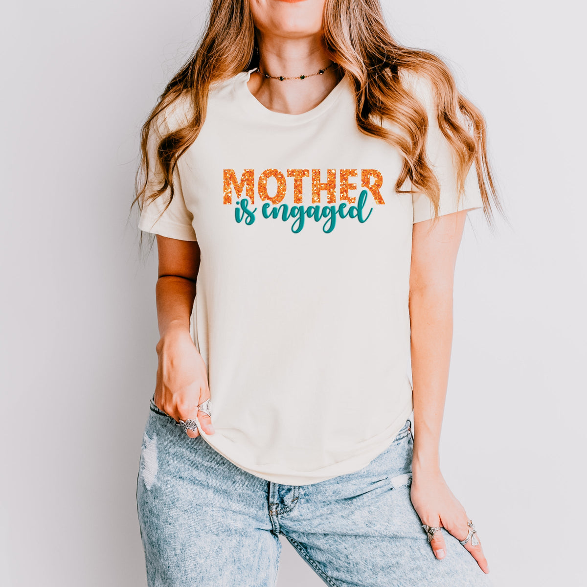 Mother Is Engaged Puff/Glitter - Women's Short Sleeve Tee