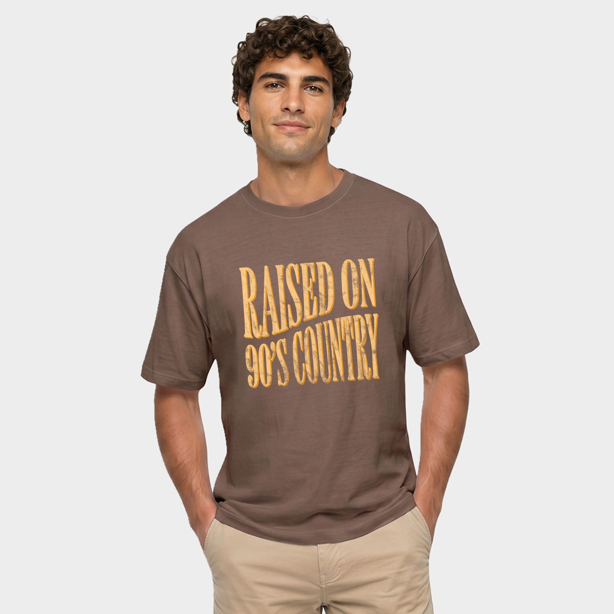 Raised on 90s Country Distressed - Men's Garment Dyed Graphic T-Shirt