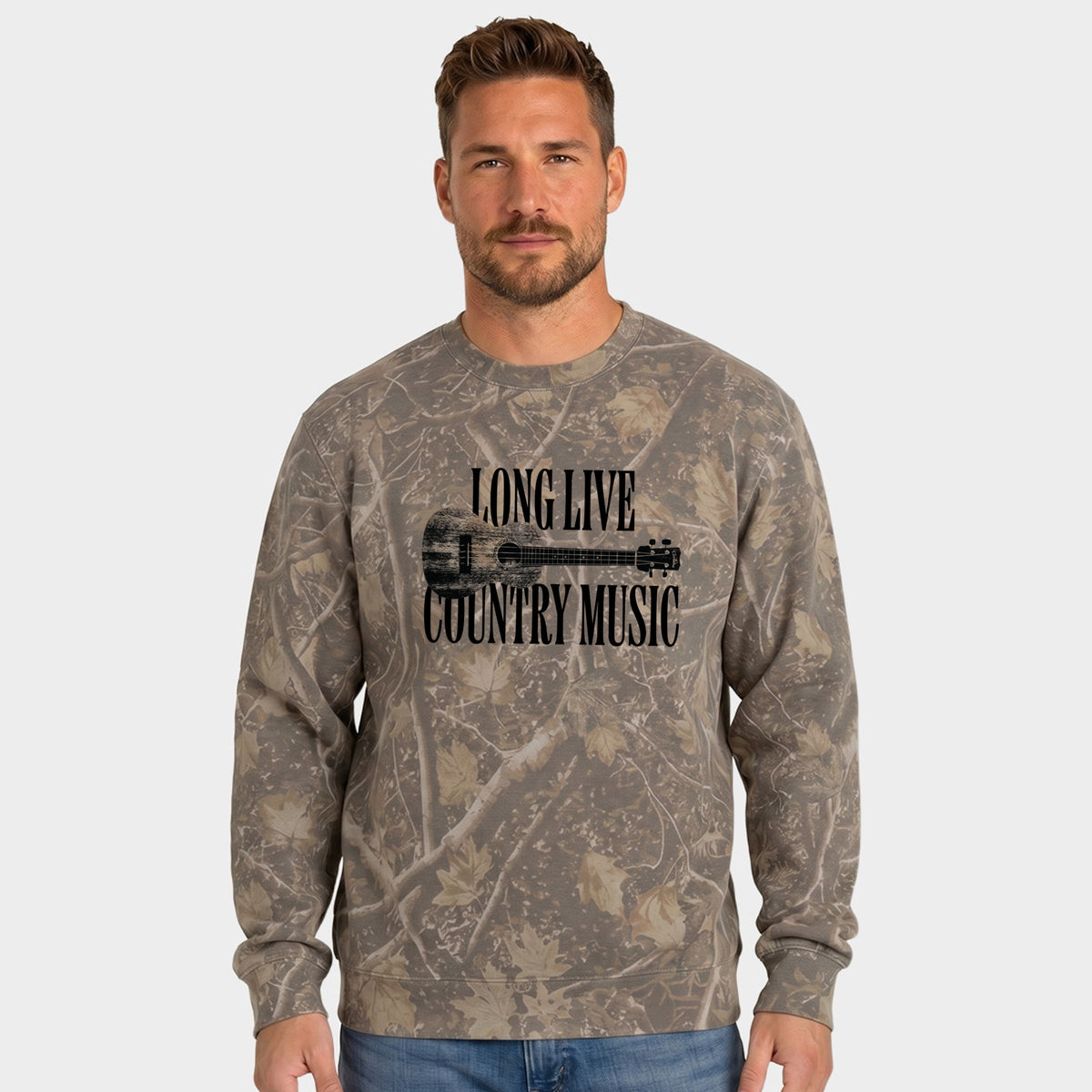 Long Live Country Music - Men's Camo Sweatshirt