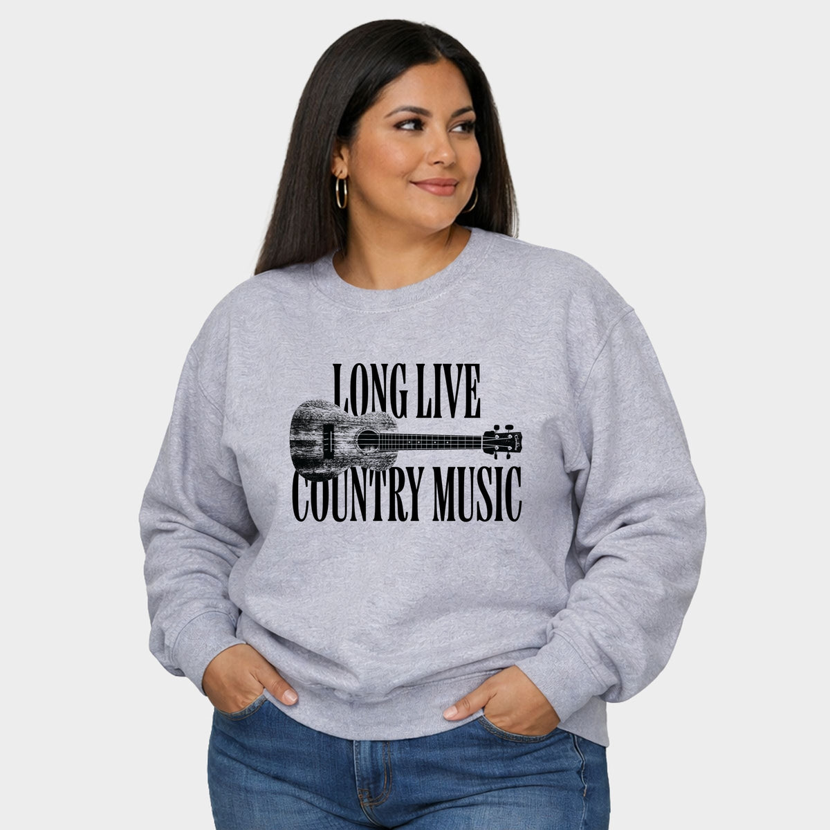 Long Live Country Music - Women's Plus Sized Graphic Sweatshirt