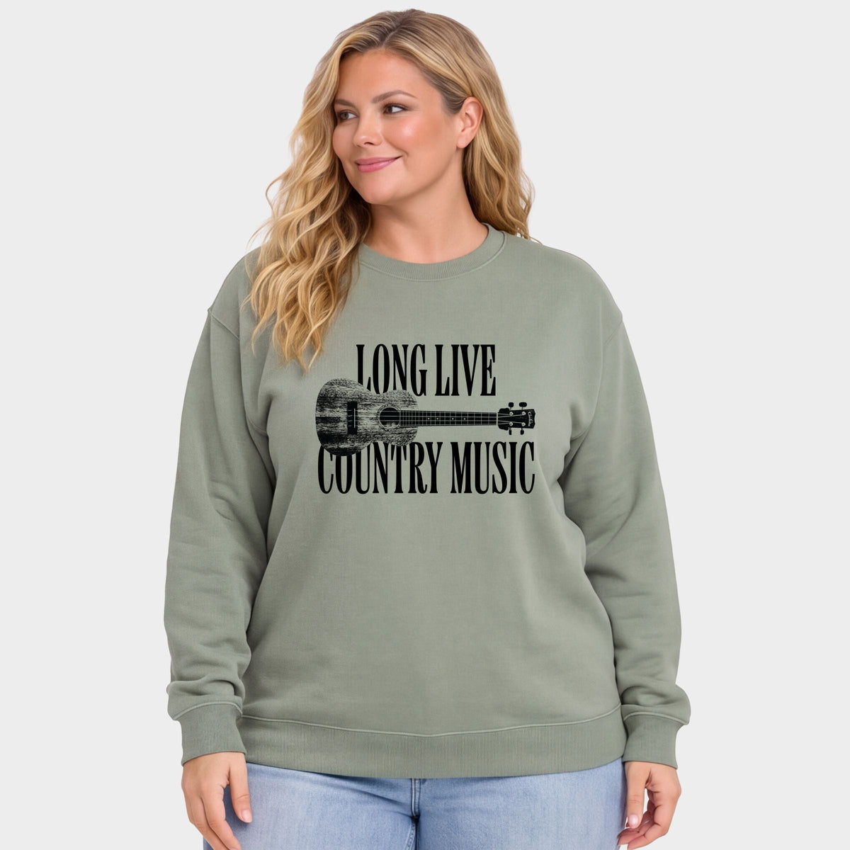 Long Live Country Music - Women's Plus Sized Graphic Sweatshirt