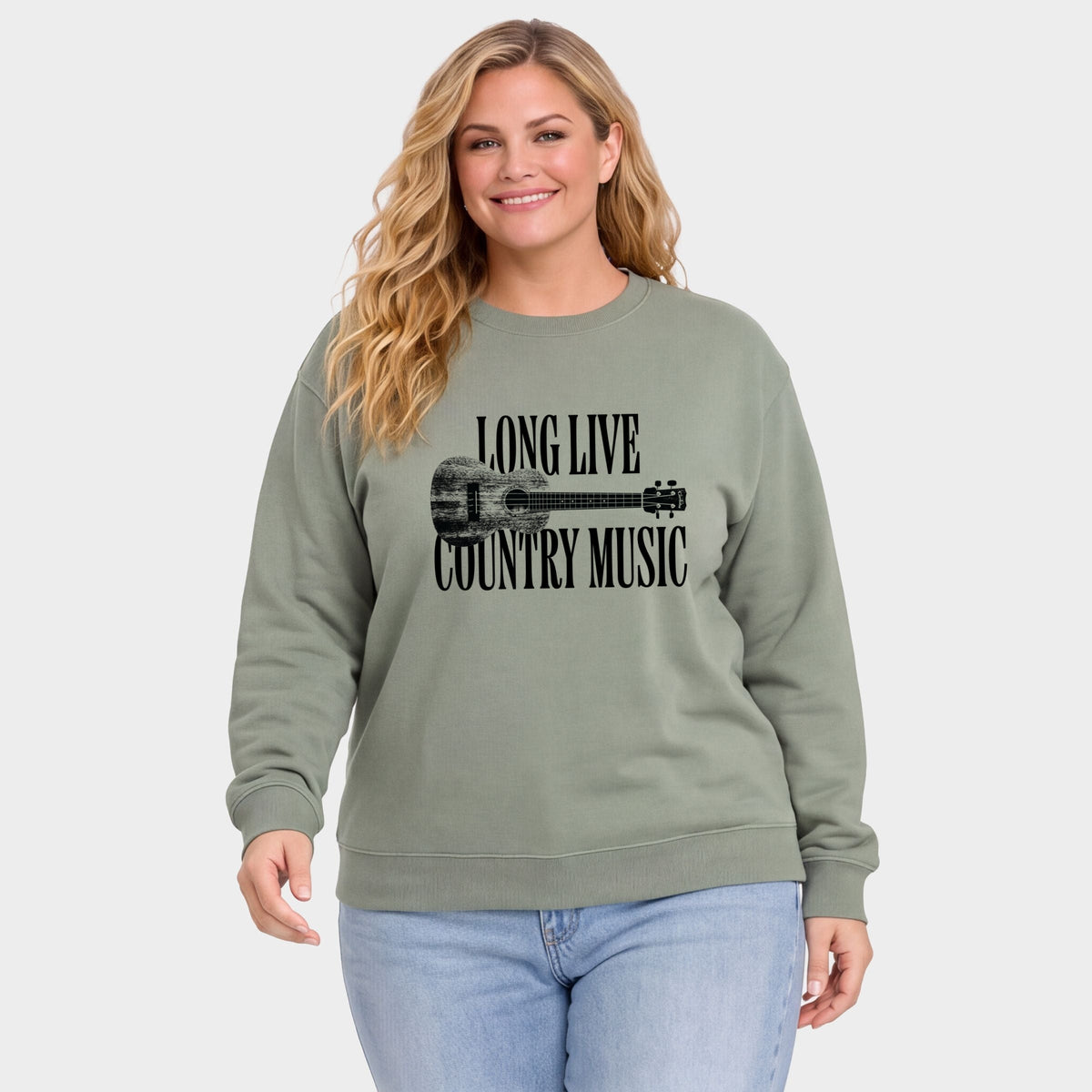 Long Live Country Music - Women's Plus Sized Graphic Sweatshirt