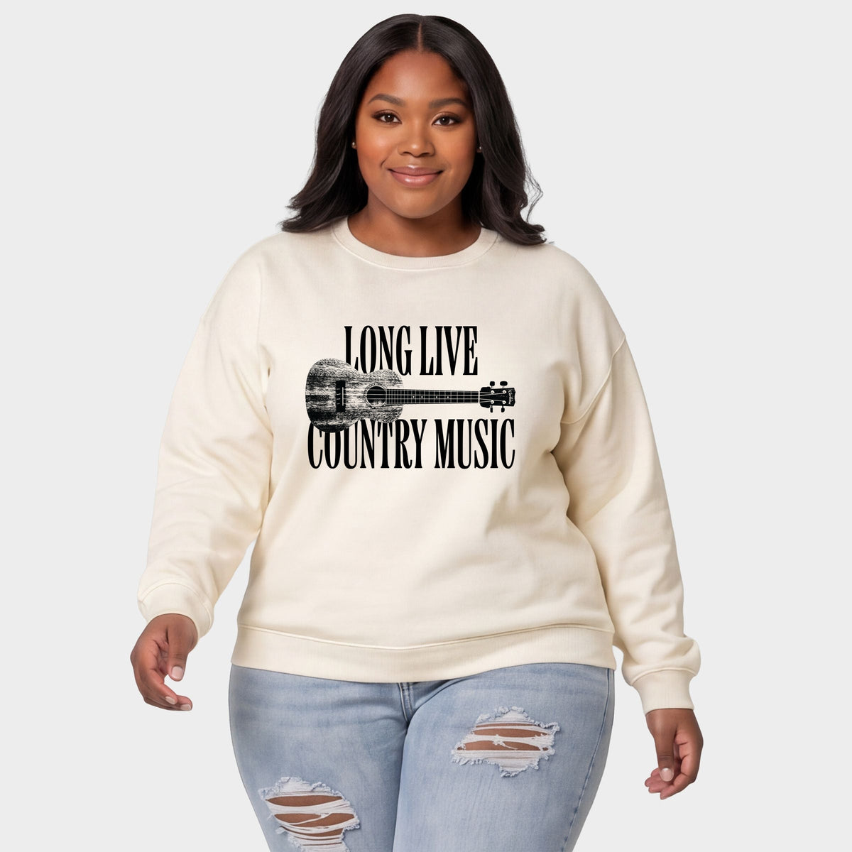 Long Live Country Music - Women's Plus Sized Graphic Sweatshirt