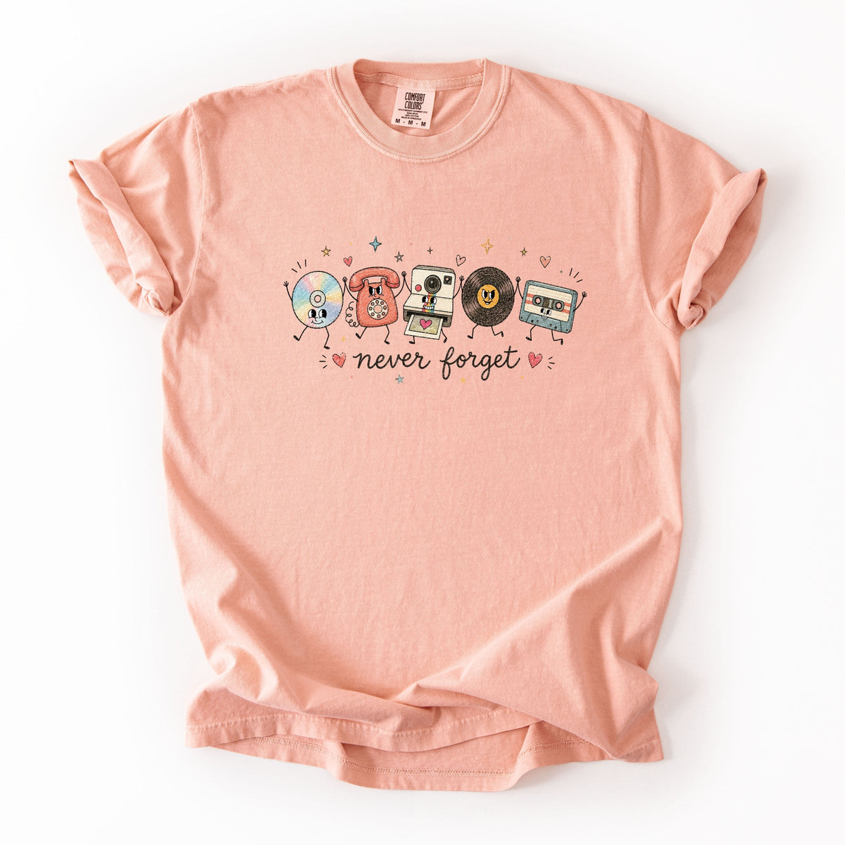 Never Forget Stick Figures - Women's Garment Dyed Graphic T-Shirt