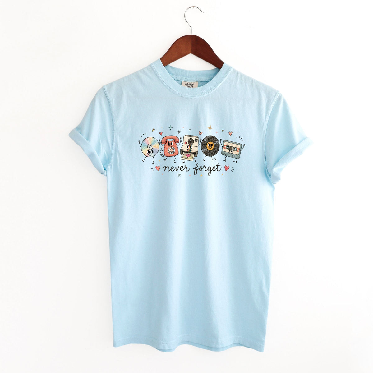 Never Forget Stick Figures - Women's Garment Dyed Graphic T-Shirt