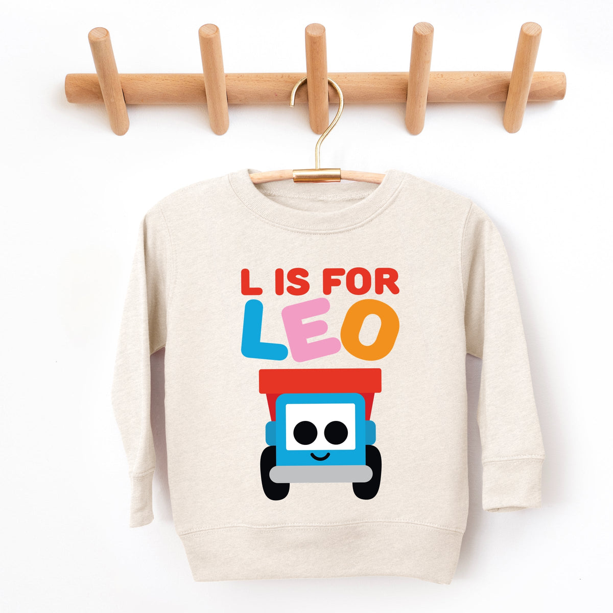 Leo the Truck L is for Leo  - Toddler Graphic Sweatshirt