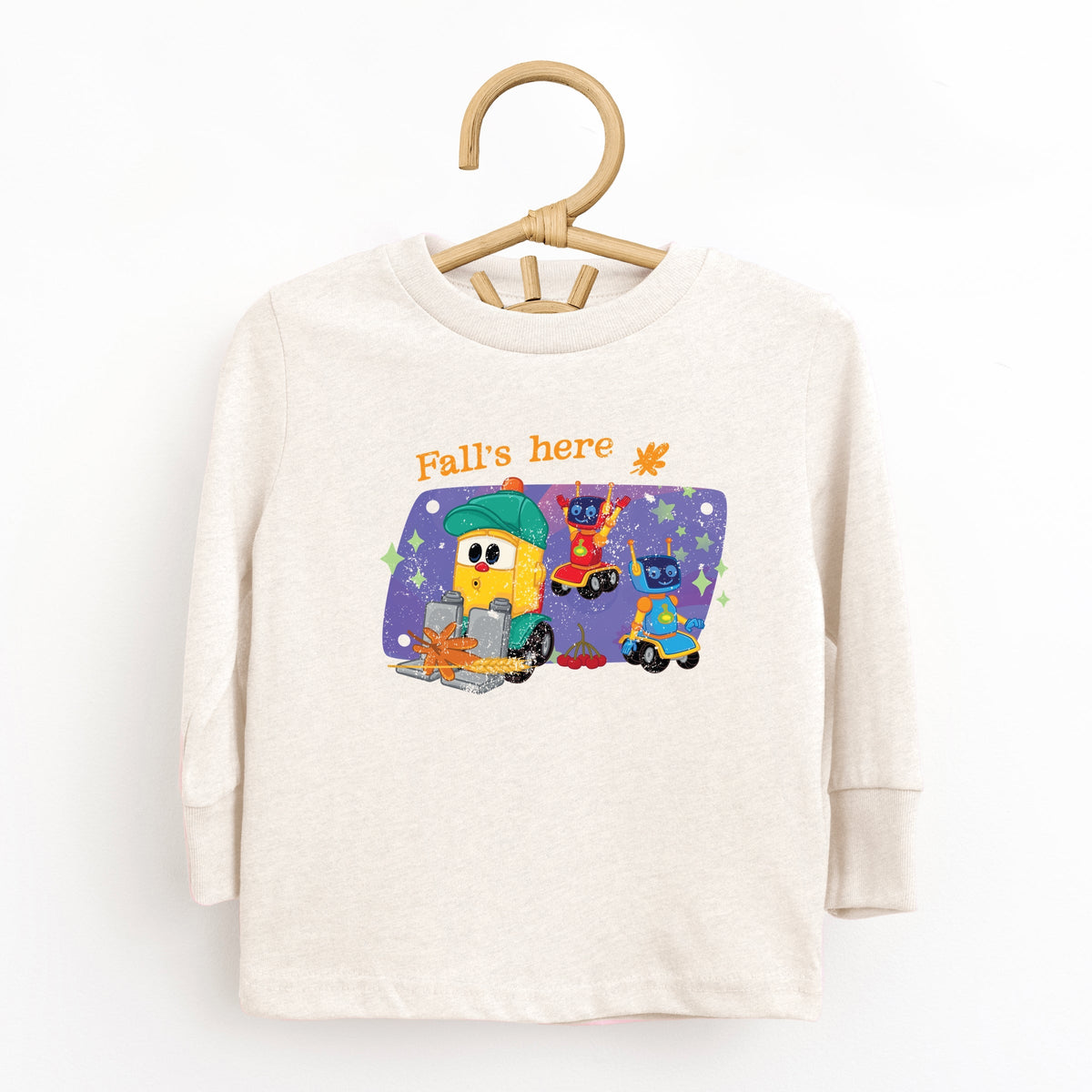 Leo the Truck Fall's Here - Kids Toddler Long Sleeve Graphic Tee